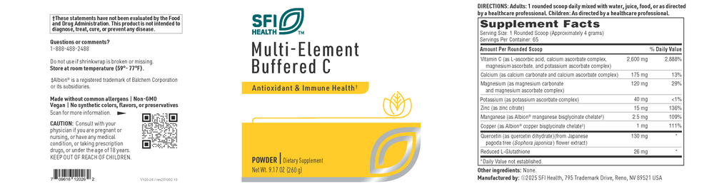 Klaire Labs/SFI Health Multi-Element Buffered C Powder - Image 2