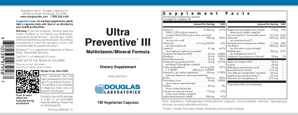 Douglas Labs Ultra Preventive III Capsules - Image 2