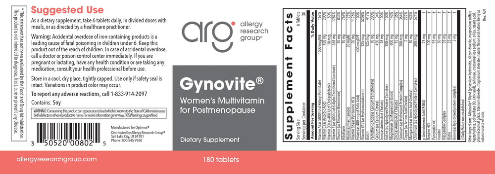 Allergy Research Group Gynovite Plus (Optimox® Gynovite®) - Image 2