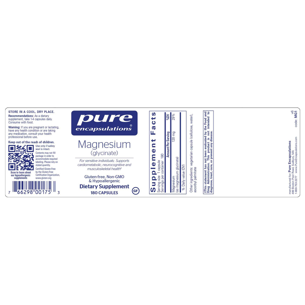Pure Encapsulations Magnesium Glycinate, 120 mg - Image 5
