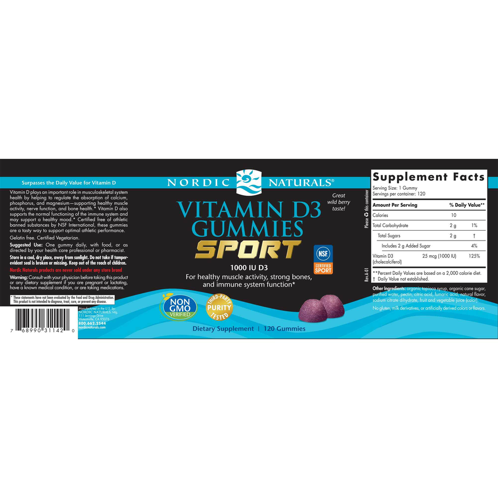 Nordic Naturals Vitamin D3 Gummies Sport - Image 2