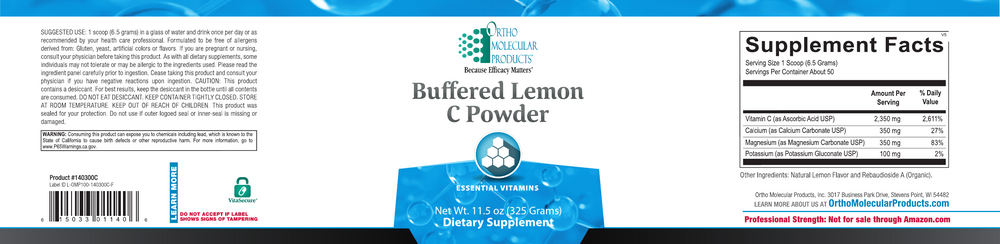 Ortho Molecular Products Buffered Lemon C Powder (California Only) - Image 2