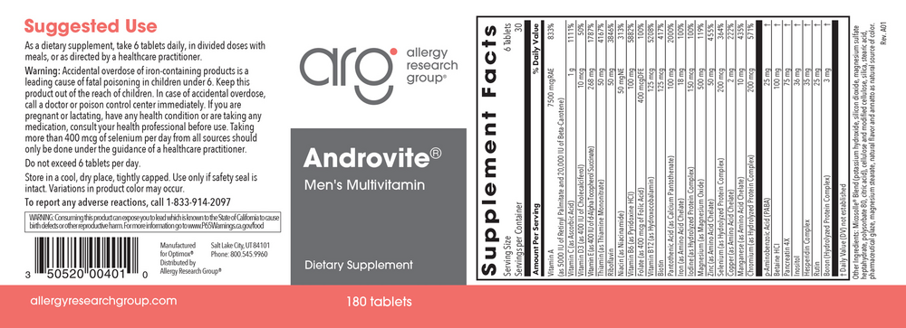 Allergy Research Group Androvite (Optimox® Androvite®) - Image 2