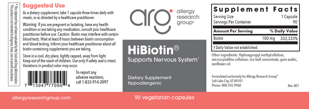 Allergy Research Group HiBiotin® - Image 2