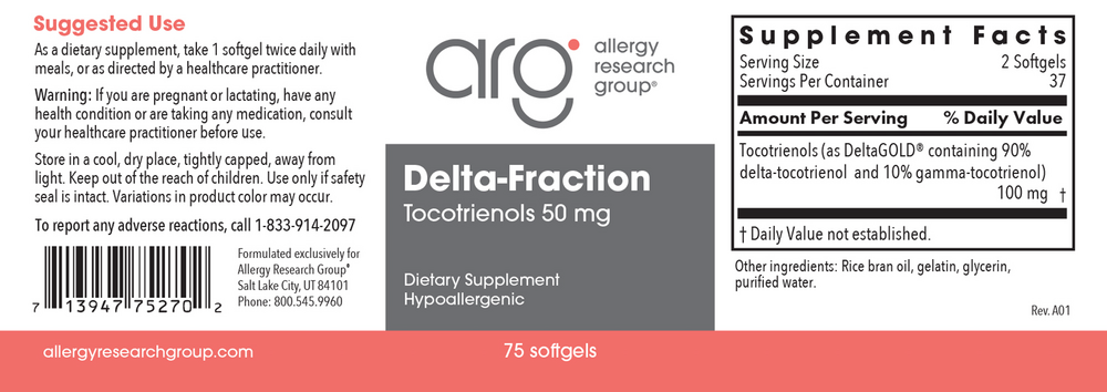 Allergy Research Group Delta-Fraction Tocotrienols 50mg - Image 2