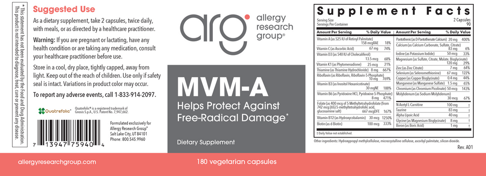 Allergy Research Group MVM-A Antioxidant Protocol - Image 2