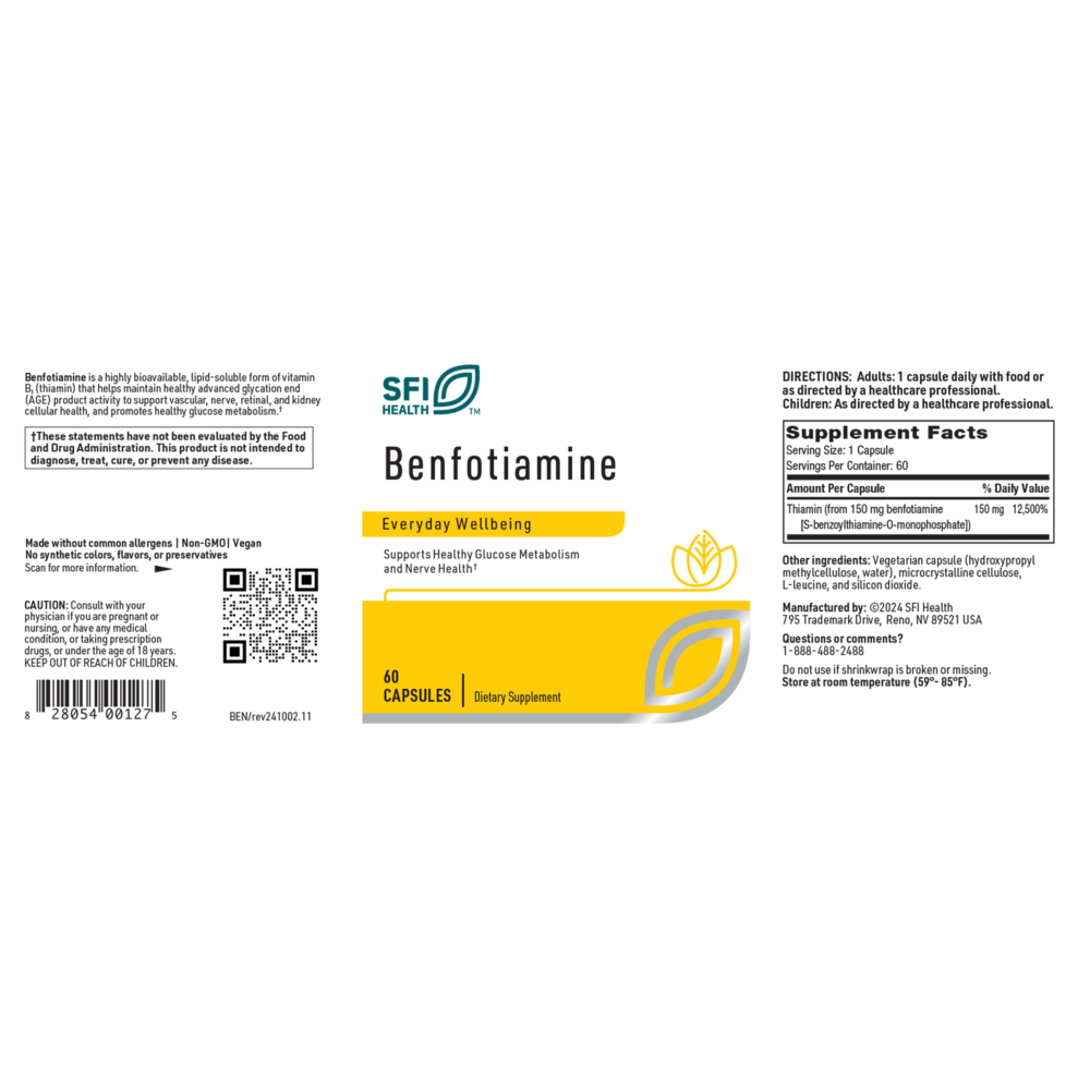 Klaire Labs/SFI Health Benfotiamine - Image 2