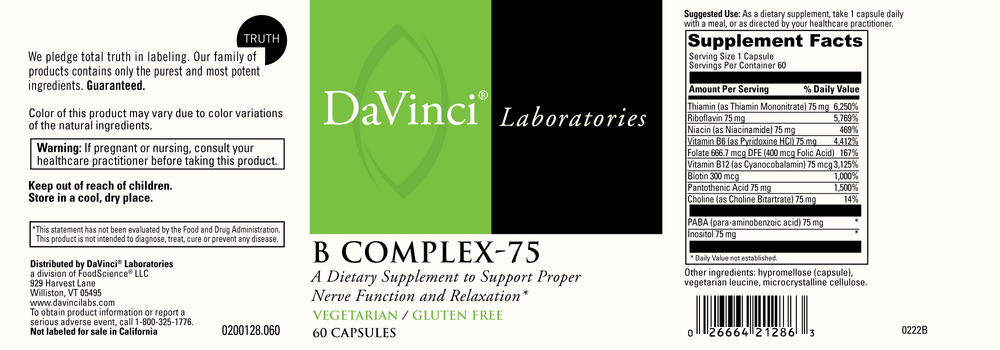 DaVinci Labs B Complex-75 - Image 2