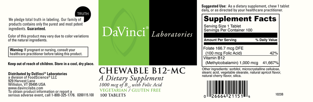 DaVinci Labs Chewable B12 MC - Image 2