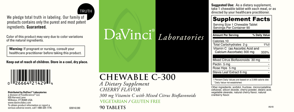 DaVinci Labs Chewable C-300mg Cherry - Image 2