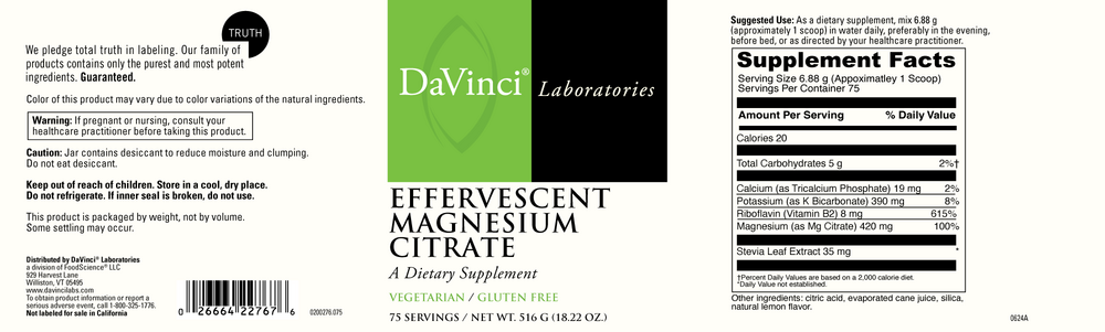 DaVinci Labs Effervescent Magnesium Citrate - Image 2