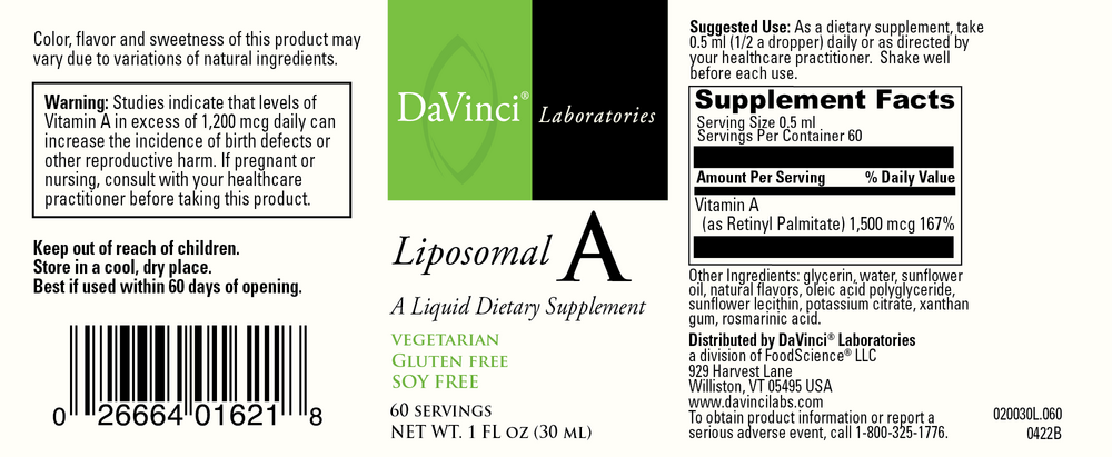 DaVinci Labs Liposomal A - Image 2
