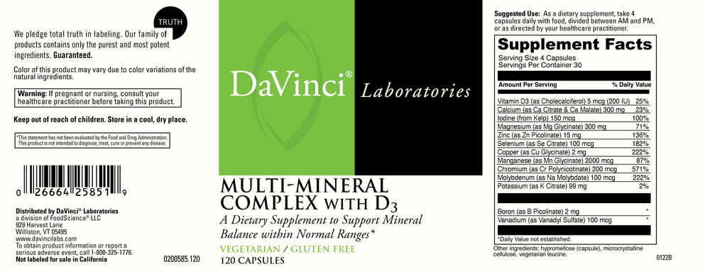 DaVinci Labs Multi-Mineral Complex With D3 - Image 2