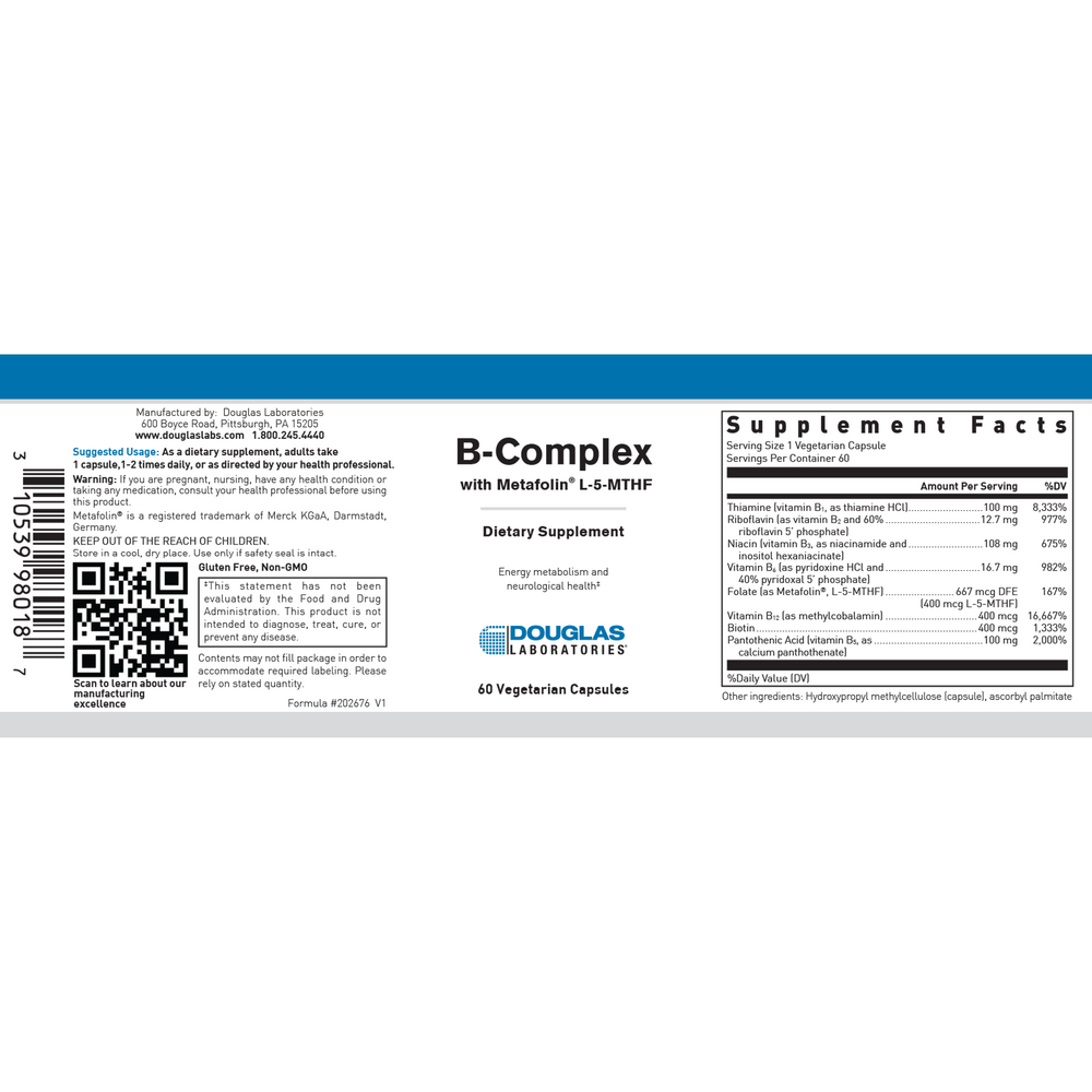 Douglas Labs B-Complex with Metafolin® L-5-MTHF - Image 2