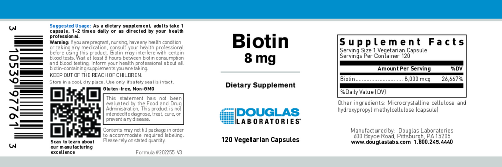 Douglas Labs Biotin 8mg - Image 2