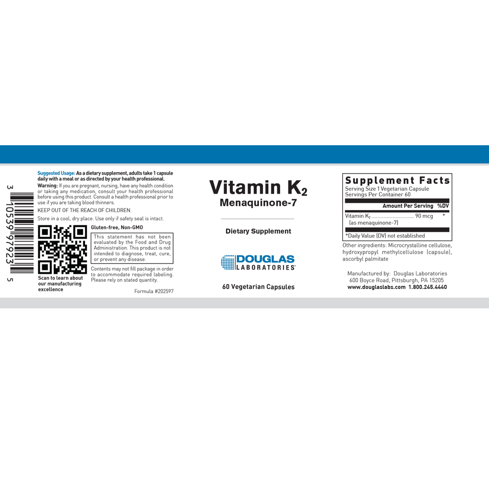 Douglas Labs Vitamin K2 w/Menaquinone-7 (Soy-Free) - Image 2