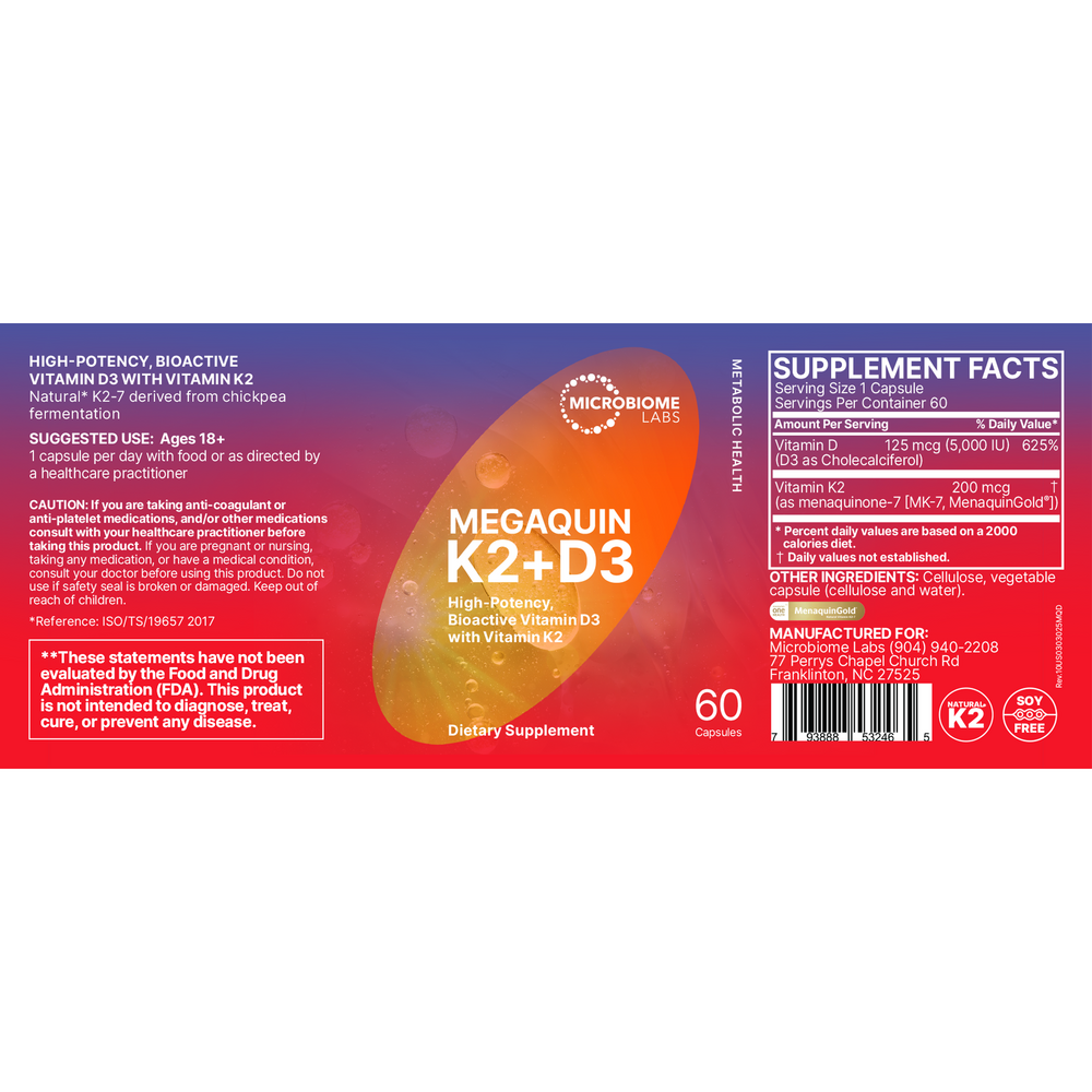 Microbiome Labs Megaquin K2+D3 - Image 2