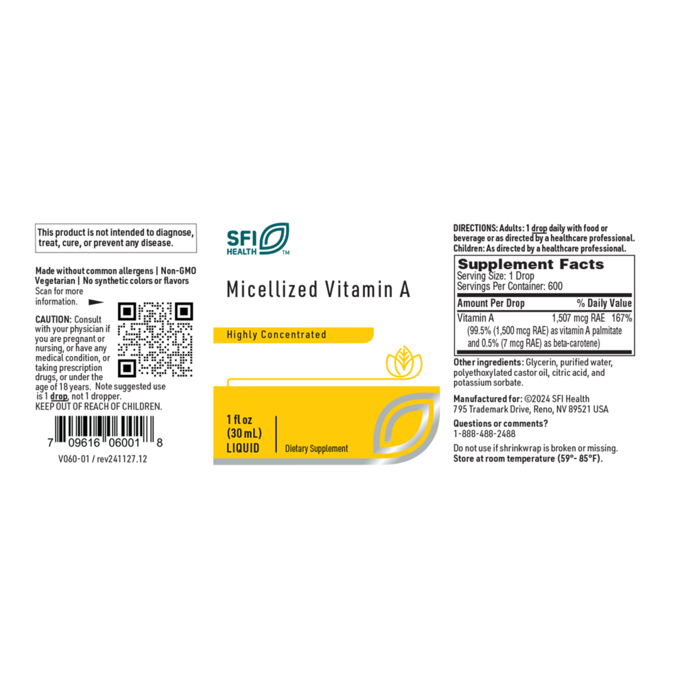 Klaire Labs/SFI Health Micellized Vitamin A - Image 2