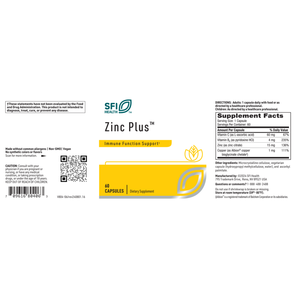 Klaire Labs/SFI Health Zinc Plus - Image 2