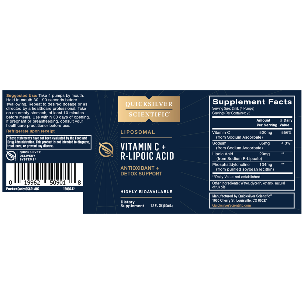Quicksilver Scientific Liposomal Vitamin C with R-Lipoic Acid - Image 2