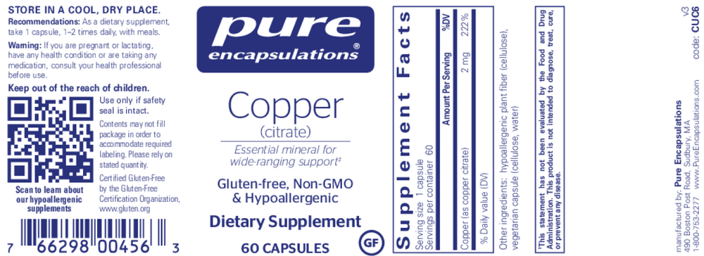 Pure Encapsulations Copper (Citrate) - Image 2