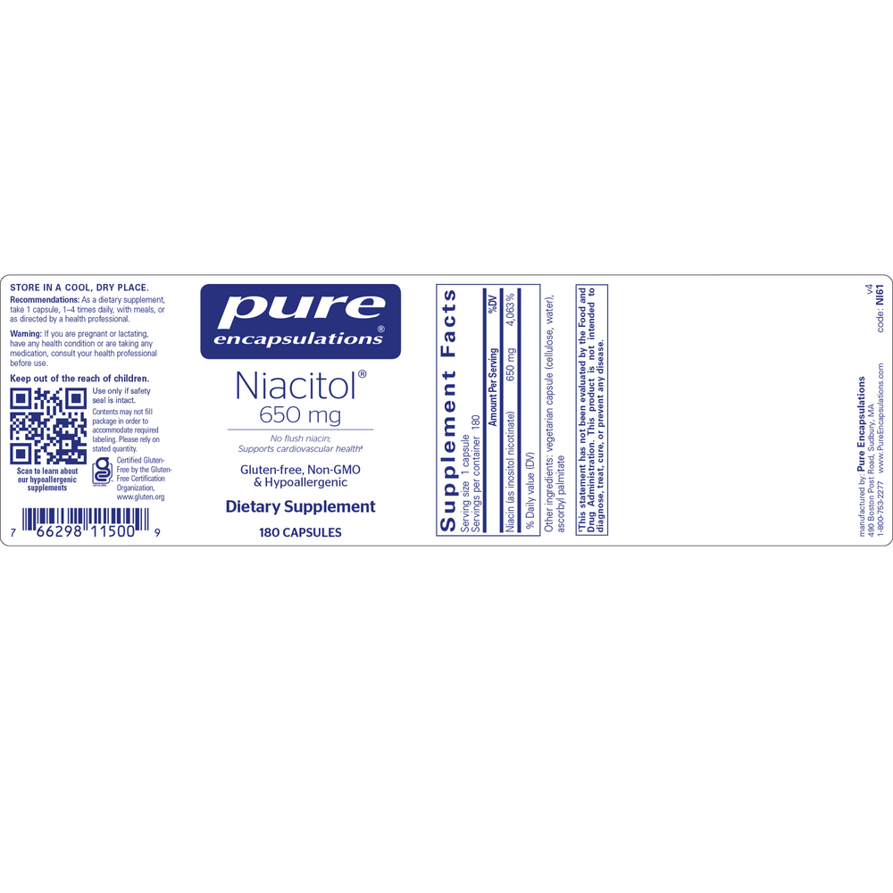 Pure Encapsulations Niacitol 650mg - Image 2