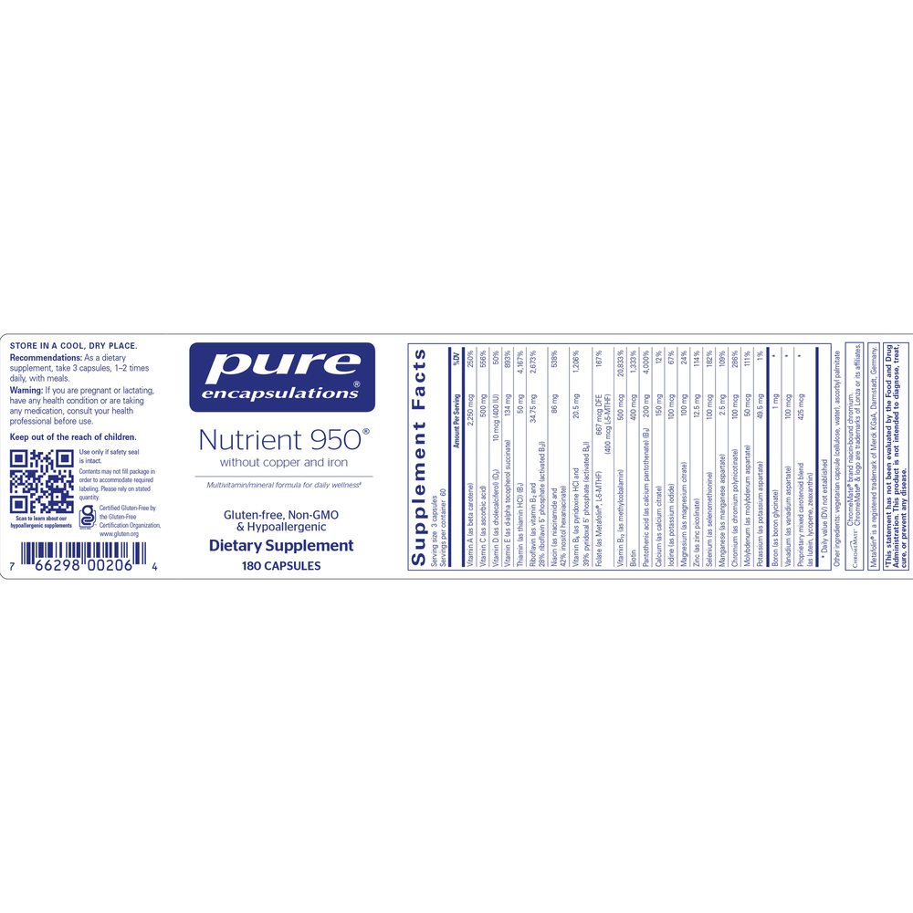 Pure Encapsulations Nutrient 950® without Copper & Iron - Image 5