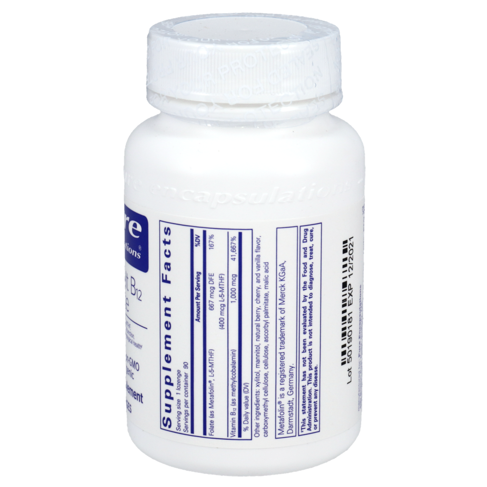 Pure Encapsulations PureMelt B12 Folate Lozenges - Image 2