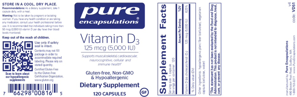 Pure Encapsulations Vitamin D3 125mcg (5,000IU) - Image 5
