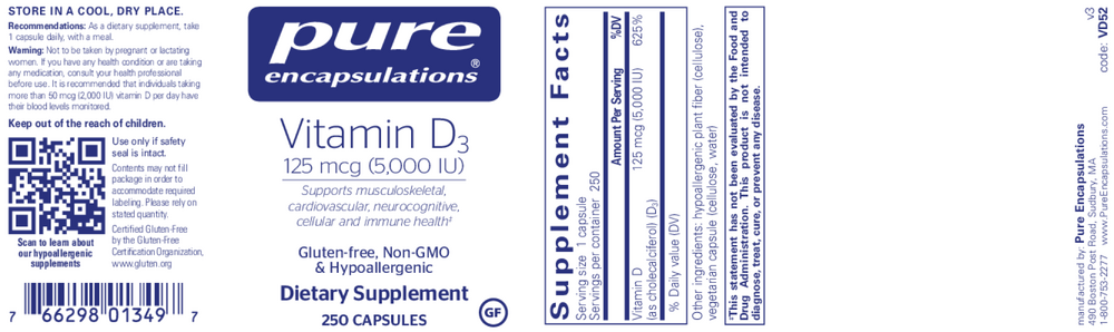 Pure Encapsulations Vitamin D3 125mcg (5,000IU) - Image 8
