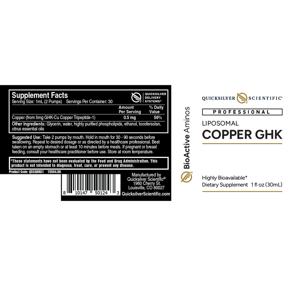 Quicksilver Scientific Liposomal Copper GHK - Image 2