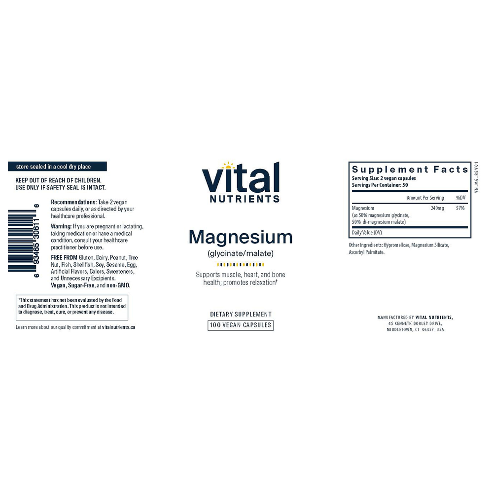 Vital Nutrients Magnesium (glycinate/malate) - Image 2