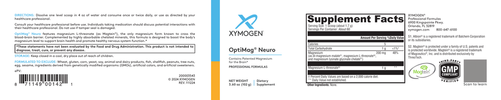 XYMOGEN OptiMag Neuro Unflavored (Magnesium_ L-Threonate - Image 2