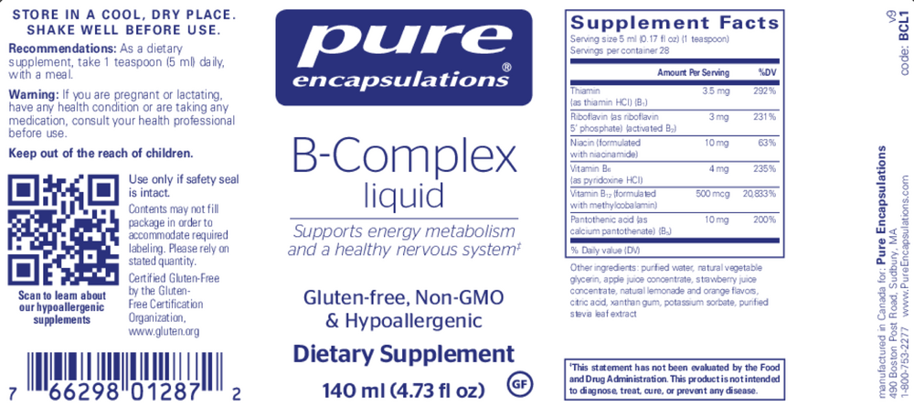 Pure Encapsulations B-Complex Liquid - Image 2
