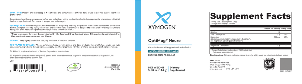 XYMOGEN OptiMag Neuro (Magnesium) Lemon-Lime - Image 2