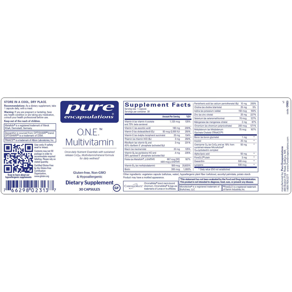Pure Encapsulations O.N.E. Multivitamin - Image 2