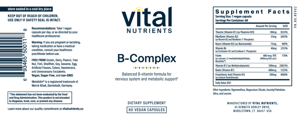 Vital Nutrients B-Complex - Image 2