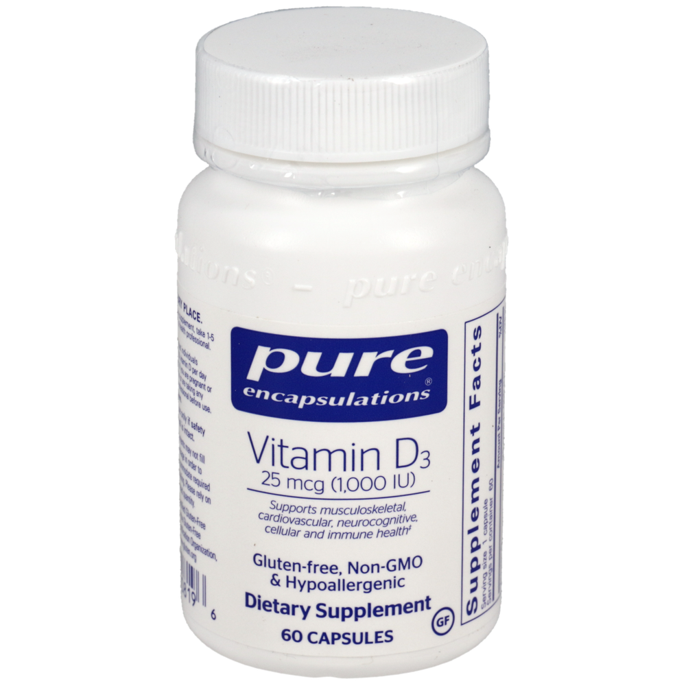 Pure Encapsulations Vitamin D3 25mcg (1,000IU)