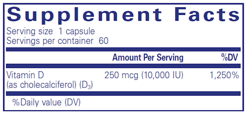 Pure Encapsulations Vitamin D3 250mcg (10,000IU) - Image 3