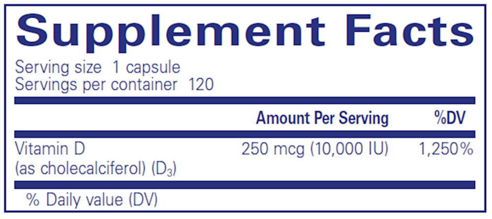 Pure Encapsulations Vitamin D3 250mcg (10,000IU) - Image 6