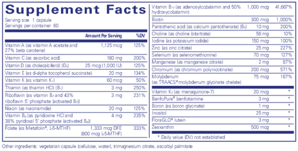 Pure Encapsulations PureGenomics® Multivitamin - Image 3