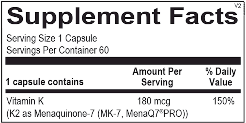 Ortho Molecular Products Vitamin K2 180mcg - Image 3