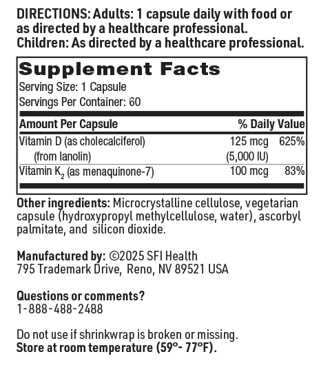 Klaire Labs/SFI Health Vitamin D Plus K - Image 3