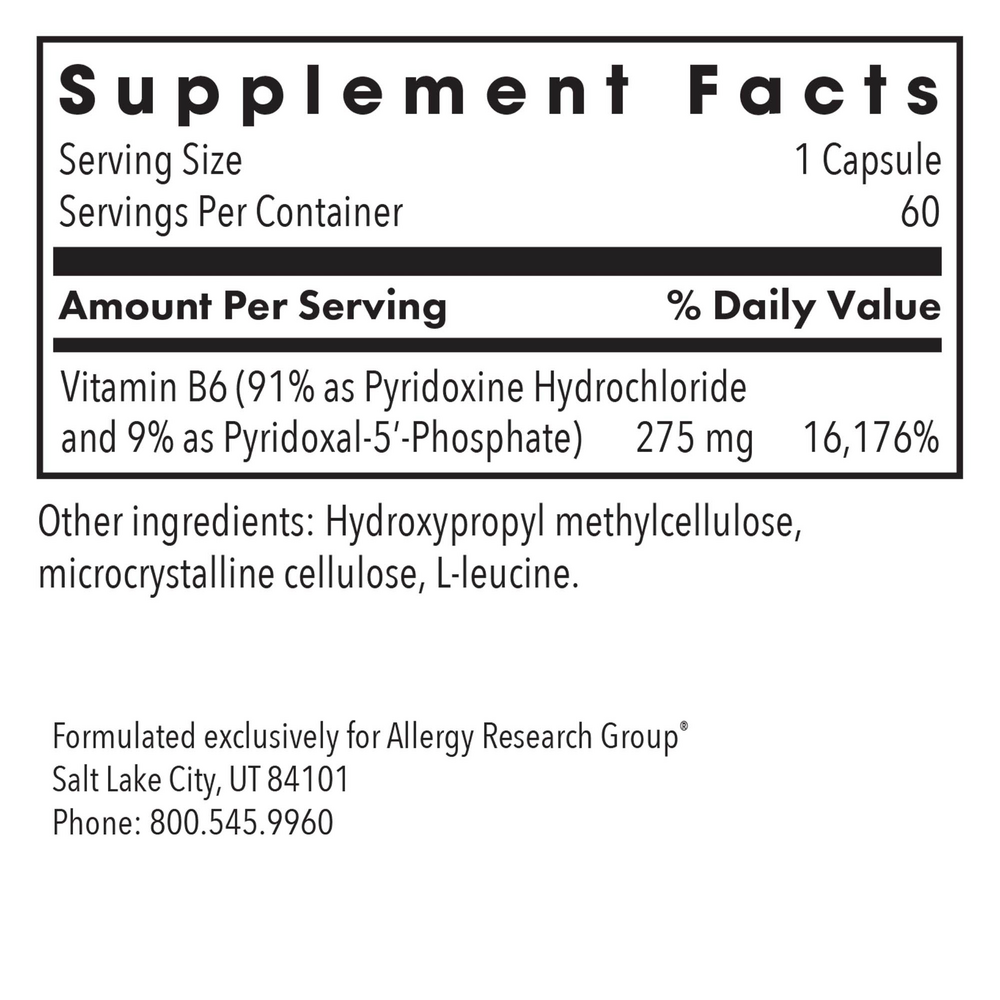 Allergy Research Group Pyridoxine P5P (B-6) - Image 3