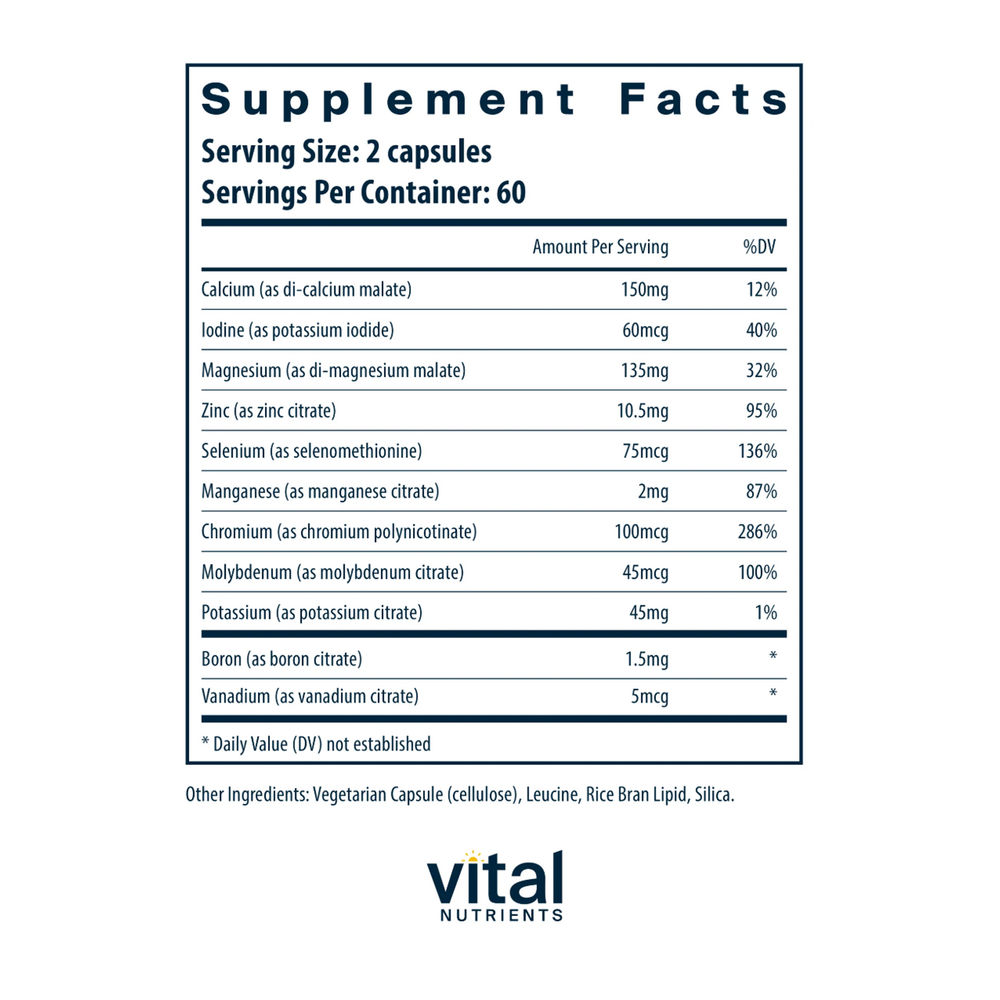 Vital Nutrients Multi-Minerals Citrate/Malate Formula (No Copper or Iron) - Image 3