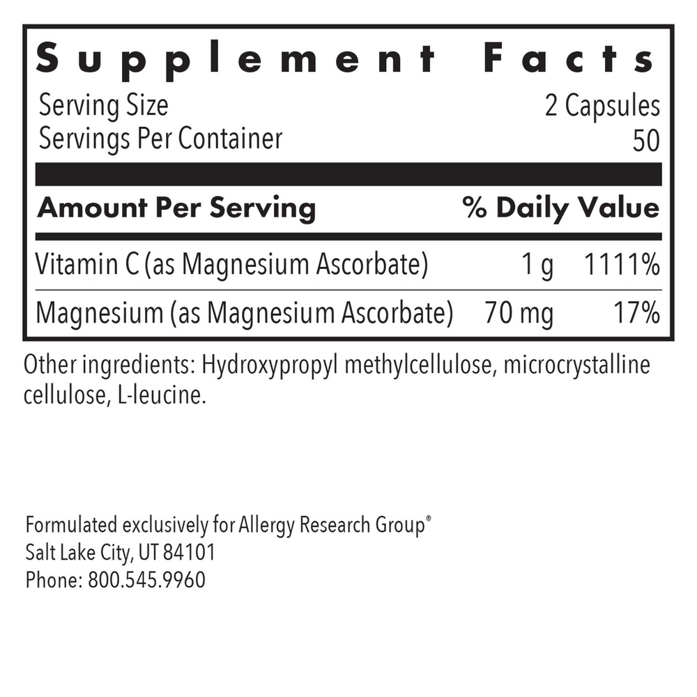 Allergy Research Group Magnesium Ascorbate - Image 3