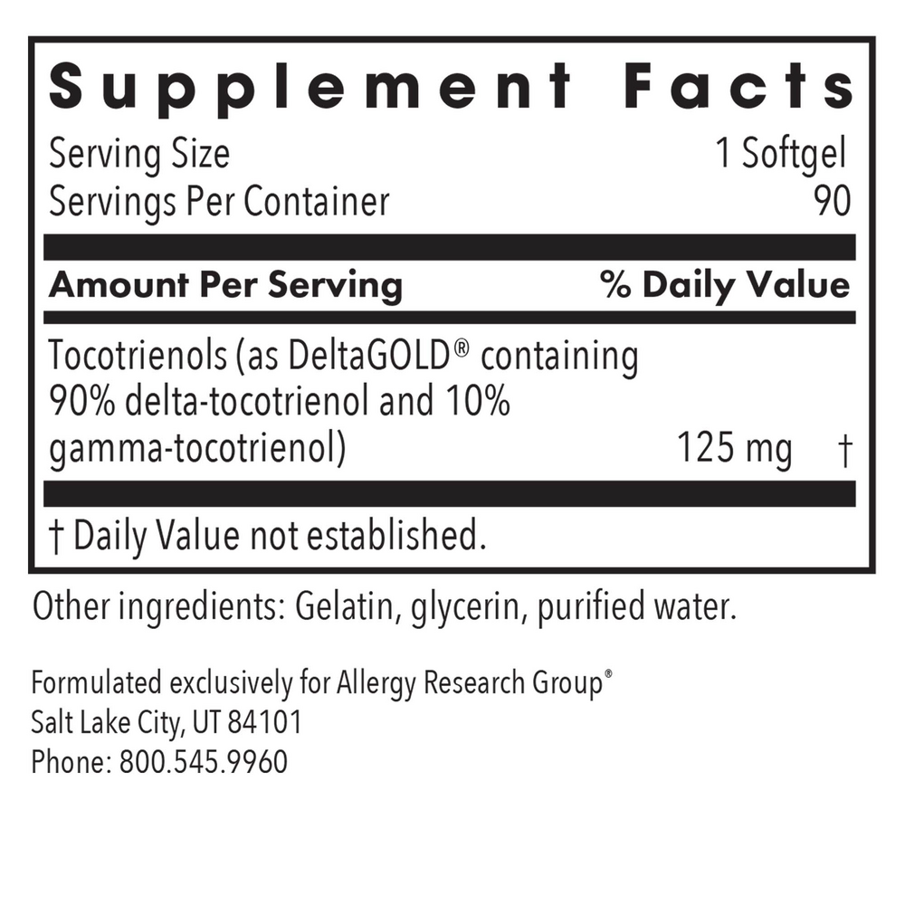 Allergy Research Group Delta-Fraction Tocotrienols 125mg - Image 3