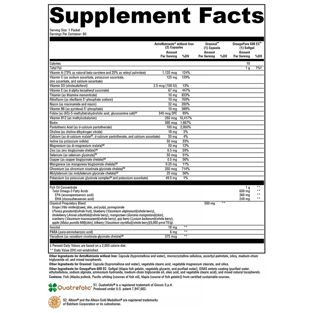 XYMOGEN ActivEssentials (Daily Multivitamin Dose Packet) - Image 3