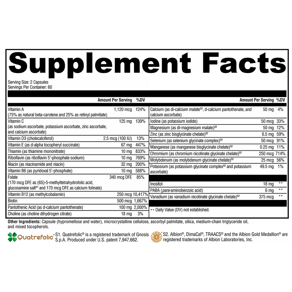 XYMOGEN ActivNutrients Without Copper & Iron (Multivitamin) - Image 3