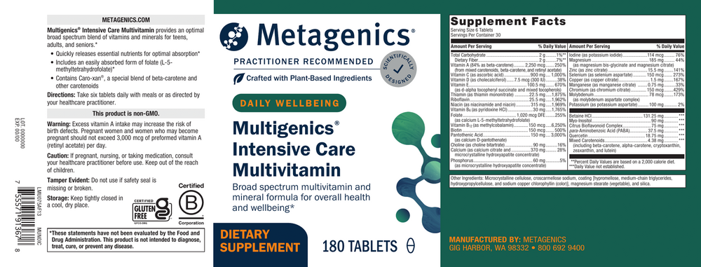 Metagenics Multigenics® Intensive Care without Iron - Image 3